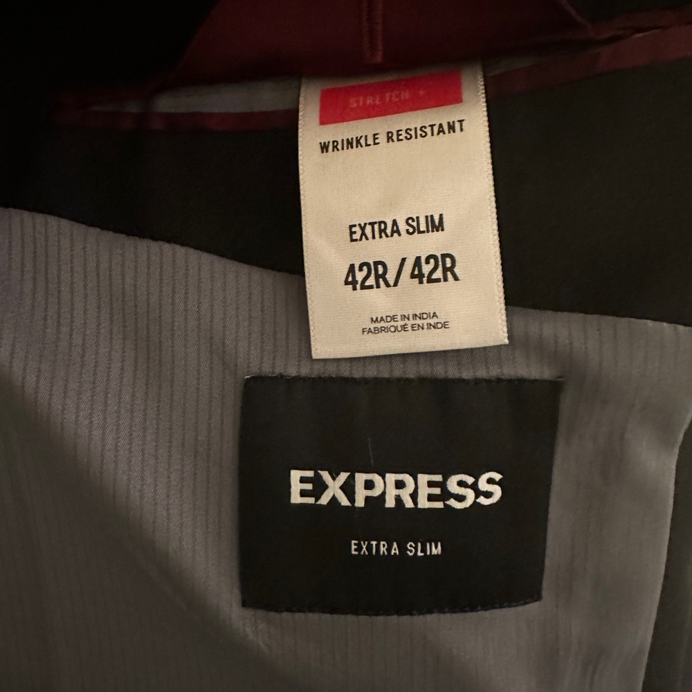 Extra Slim Solid Black Wool-Blend Modern Tech Sui… - image 3